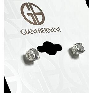 Giani Bernini Stud Earrings Solitaire Sterling Silver 1/4” Cubic Zirconia Macys